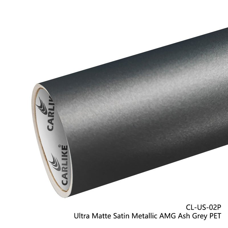 CARLIKE CL-US-02P Ultra Matte Satin Metallic AMG Ash Grey Vinyl PET Liner - CARLIKE WRAP