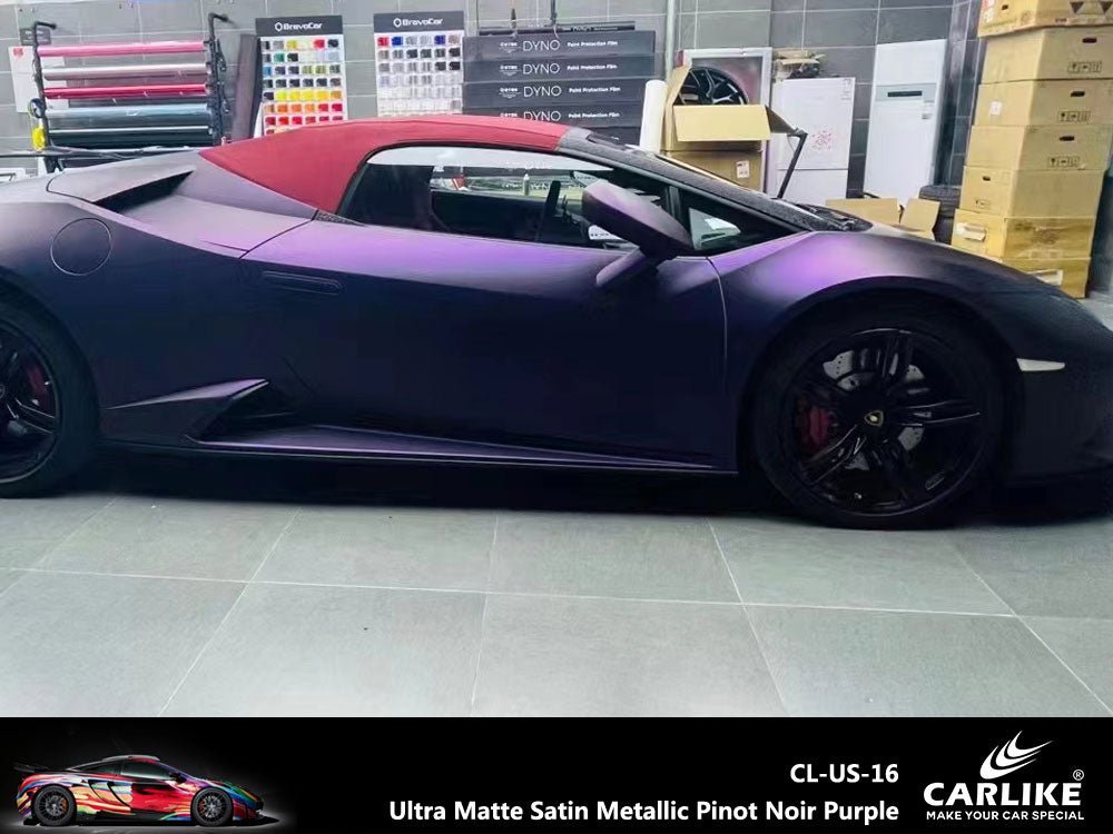 CARLIKE CL-US-16 Ultra Matte Satin Metallic Pinot Noir Purple Vinyl - CARLIKE WRAP