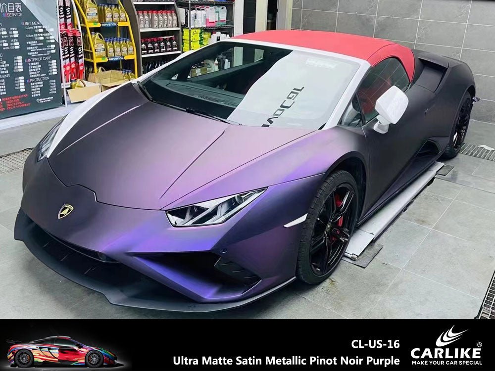 CARLIKE CL-US-16 Ultra Matte Satin Metallic Pinot Noir Purple Vinyl - CARLIKE WRAP