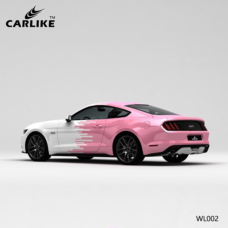CARLIKE CL-WL002 Pattern White Pink Lines High-precision Printing Customized Car Vinyl Wrap - CARLIKE WRAP