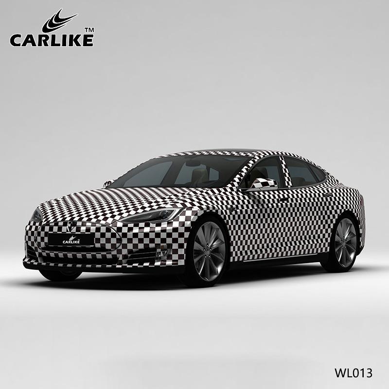 CARLIKE CL-WL013 Pattern Black and White Grid High-precision Printing Customized Car Vinyl Wrap - CARLIKE WRAP