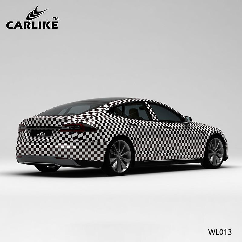 CARLIKE CL-WL013 Pattern Black and White Grid High-precision Printing Customized Car Vinyl Wrap - CARLIKE WRAP
