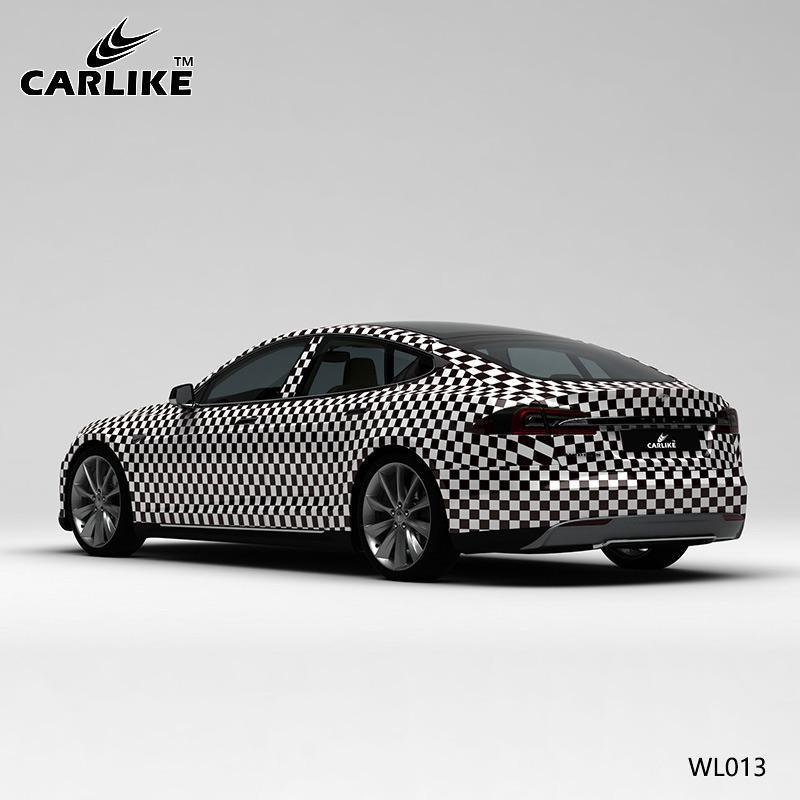 CARLIKE CL-WL013 Pattern Black and White Grid High-precision Printing Customized Car Vinyl Wrap - CARLIKE WRAP