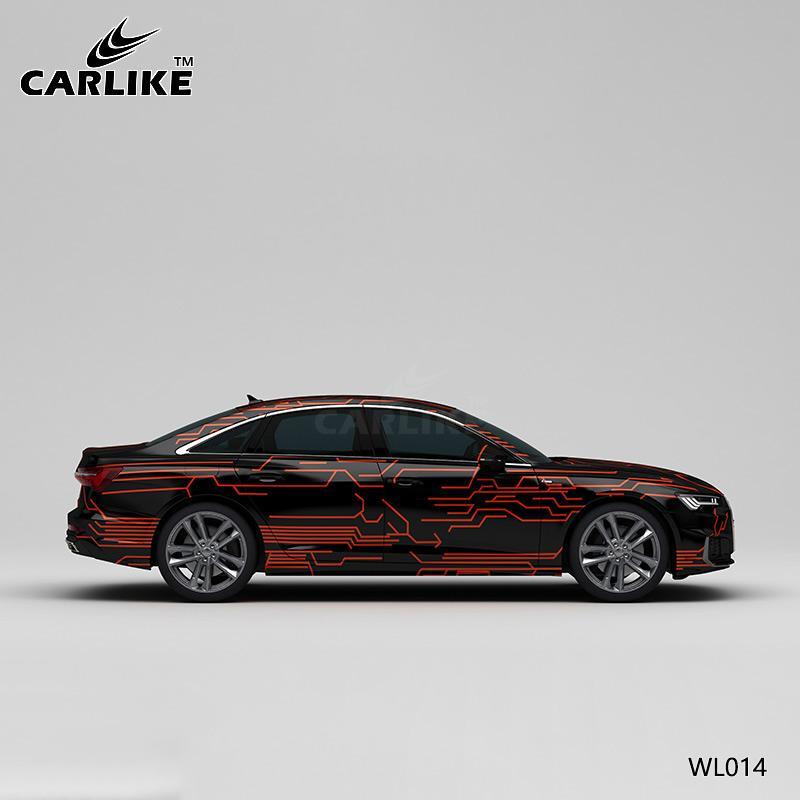 CARLIKE CL-WL014 Pattern Black Red Circuit High-precision Printing Customized Car Vinyl Wrap - CARLIKE WRAP
